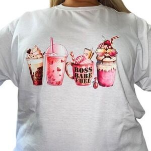 Handmade💋 Womans iced coffee tee shirt “boss babe Fuel